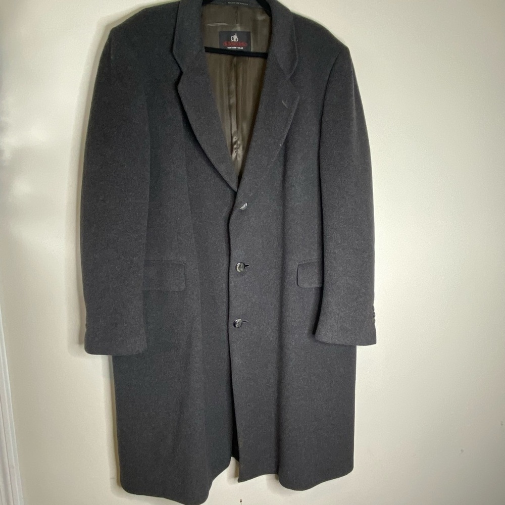 Men's Cashmere/Wool Dress Overcoat by di Benedetto, Size 46R, Made in Italy